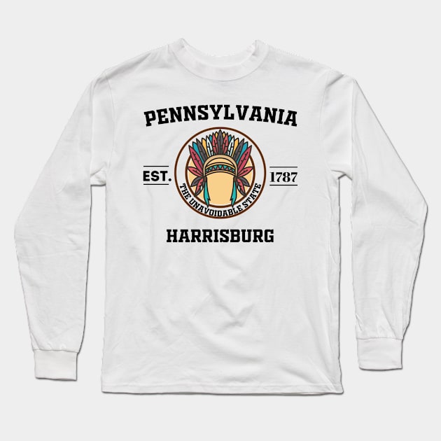 Pennsylvania state Long Sleeve T-Shirt by Freaky Designer